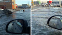 Океан на Петухова: дорогу в Новосибирске залило огромной <nobr class="_">лужей —</nobr> видео, как плывут машины
