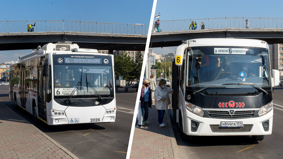 «Не понимаю логику мэрии»: красноярцы путают троллейбус без рогов с автобусом — оба шестые