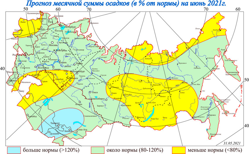 Интерактивная карта гидрометцентра