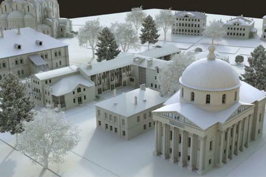 По мнению Ольги Мазановой, гостиница «зажимает» Митрополичьи палаты (на фото слева перед Успенским храмом)