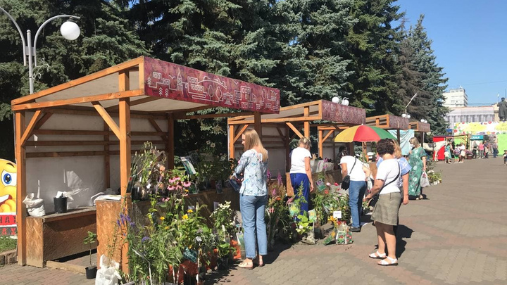 В Центральном парке проходит выставка плодов и цветов, выращенных красноярцами