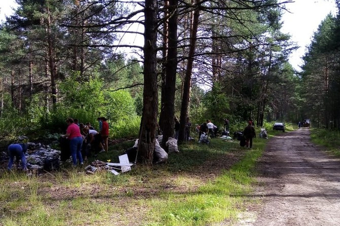 В местных лесах были небольшие свалки мусора — с ними борются активные жители села В местных лесах были небольшие свалки мусора — с ними борются активные жители села