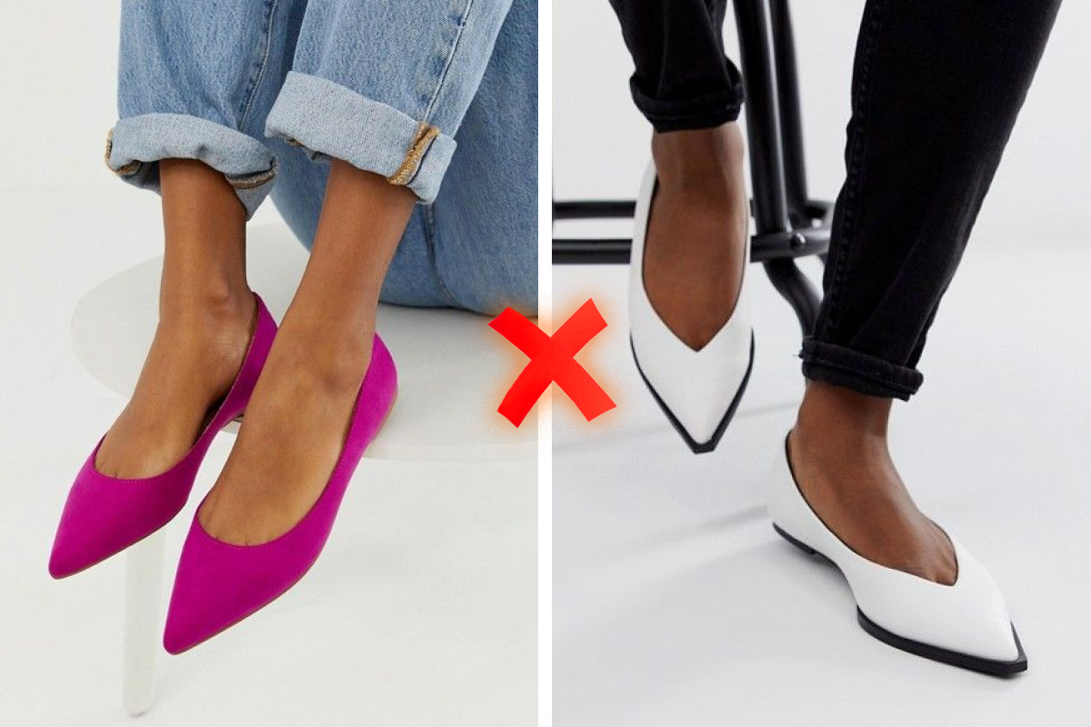 На фото обе модели актуальны, их можно носить, просто не забывайте чередовать балетки с другой обувью