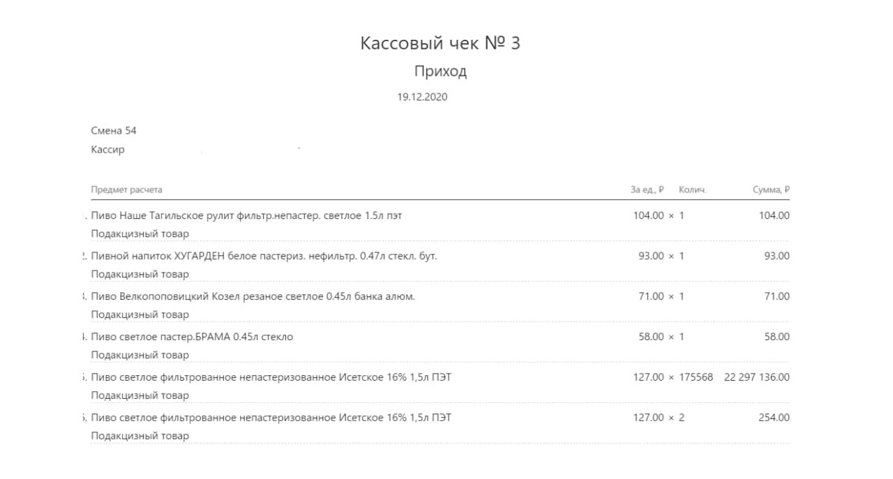 Тот самый чек. Правда, эксперты считают, что все это больше похоже на техническую ошибку. Но магазину сейчас явно придется перепроверить отчетность, потому что данные получила налоговая Тот самый чек. Правда, эксперты считают, что все это больше похоже на техническую ошибку. Но магазину сейчас явно придется перепроверить отчетность, потому что данные получила налоговая