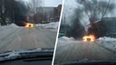 «У кого-то утро не задалось»: в Заельцовском районе сгорела машина