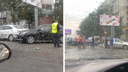 «Одна машина дымится»: массовое ДТП заблокировало движение по улице Титова в сторону площади Маркса