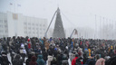 Праздник кончился: фото из Архангельска, где снимали новогодние украшения и требовали свободы России