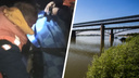 Новосибирец упал с Октябрьского моста — публикуем видео его спасения