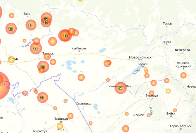 Карта воздуха новосибирск