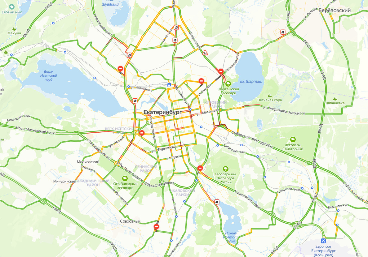 Карта екатеринбурга 2018 года