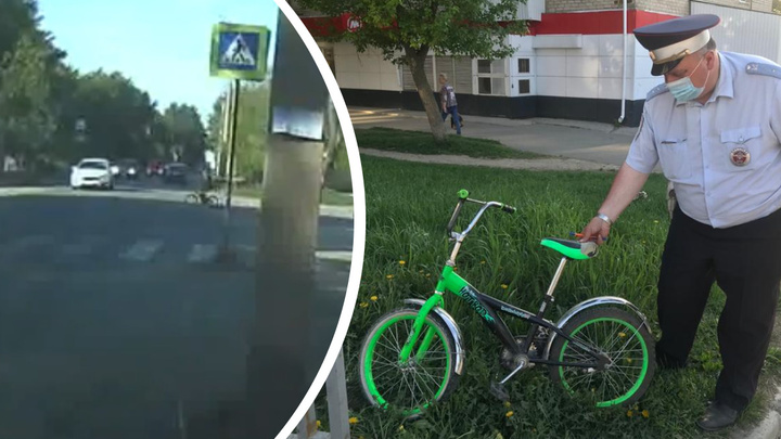 В Екатеринбурге Ford сбил 10-летнего велосипедиста. Происшествие попало на видео
