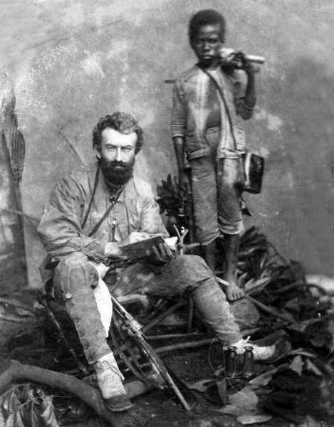 Миклухо-Маклай с папуасом Ахматом. Малакка, 1874 или 1875 год