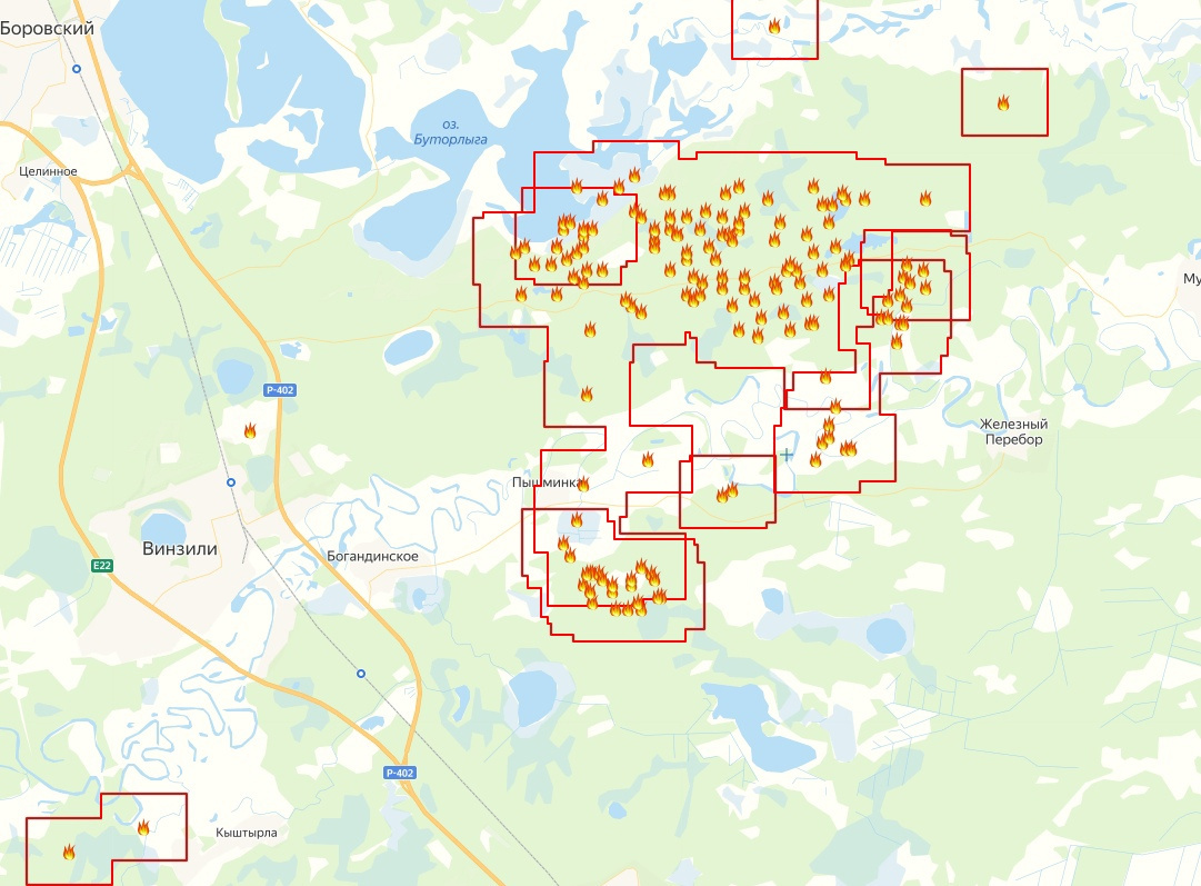 Карта возгорания тюмень