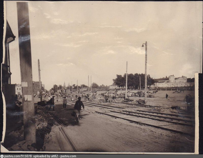 Острожная площадь. Ремонт трамвайного пути, 1928–1935 Острожная площадь. Ремонт трамвайного пути, 1928–1935