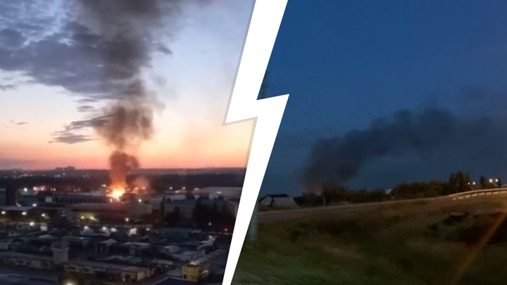 «Огонь видно на уровне десятого этажа»: на заводе гражданской авиации в Екатеринбурге крупный пожар