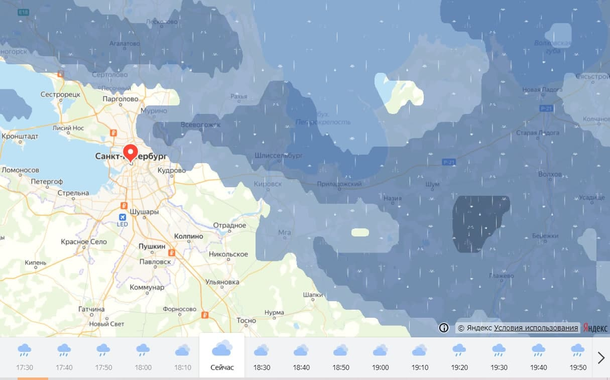 Погода спб на карте