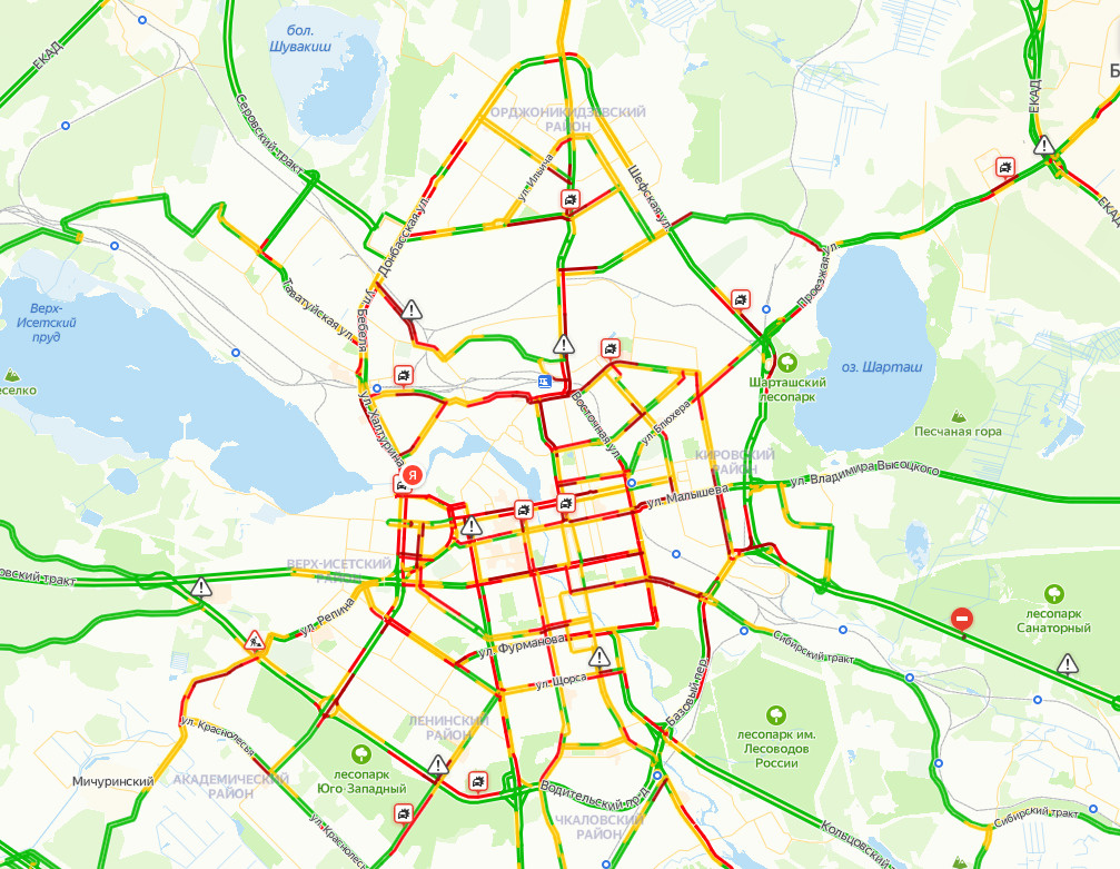 Карта екатеринбурга для автомобилистов