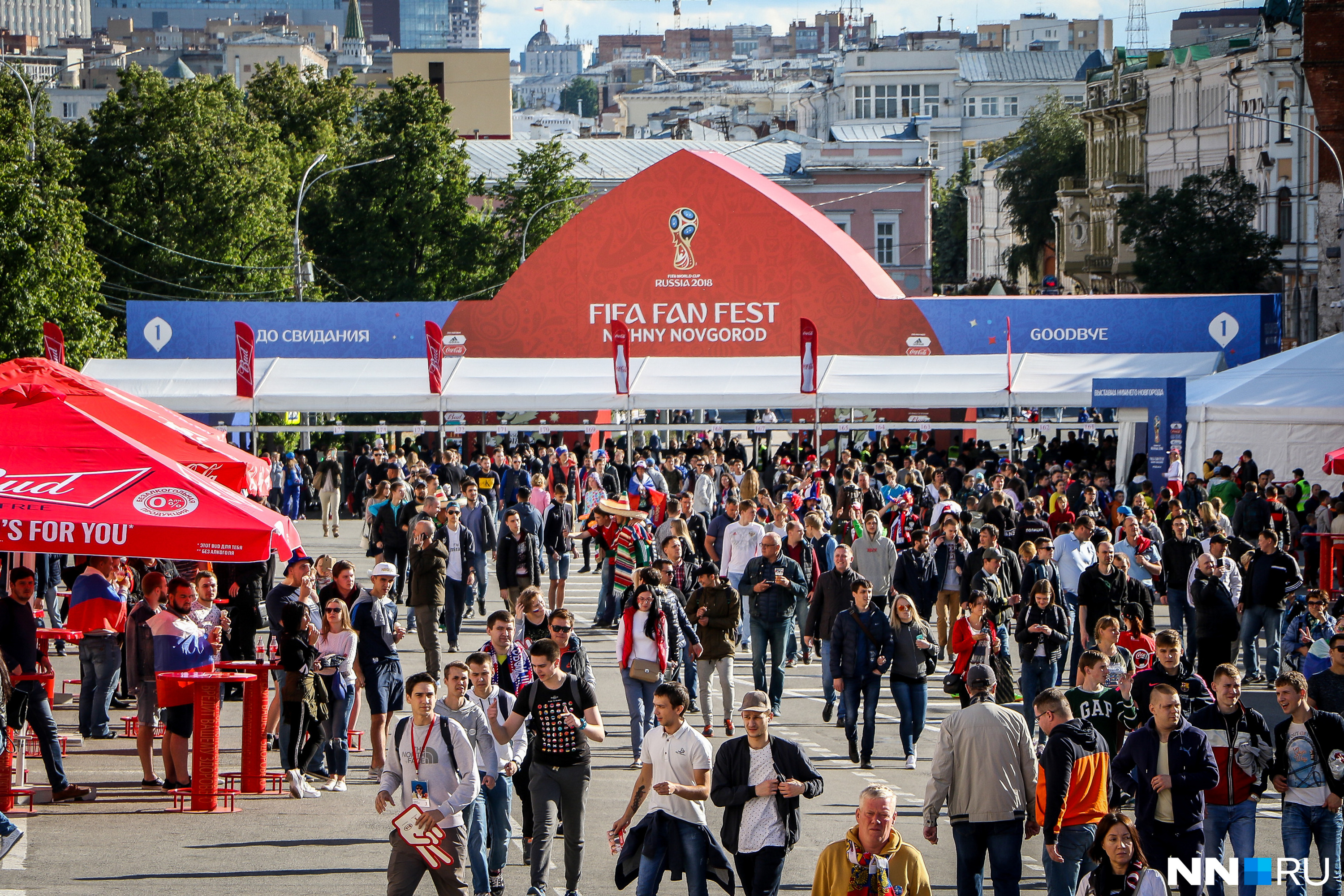 Во время чемпионата мира по футболу 2018 фан-зона в Нижнем Новгороде располагалась на площади Минина