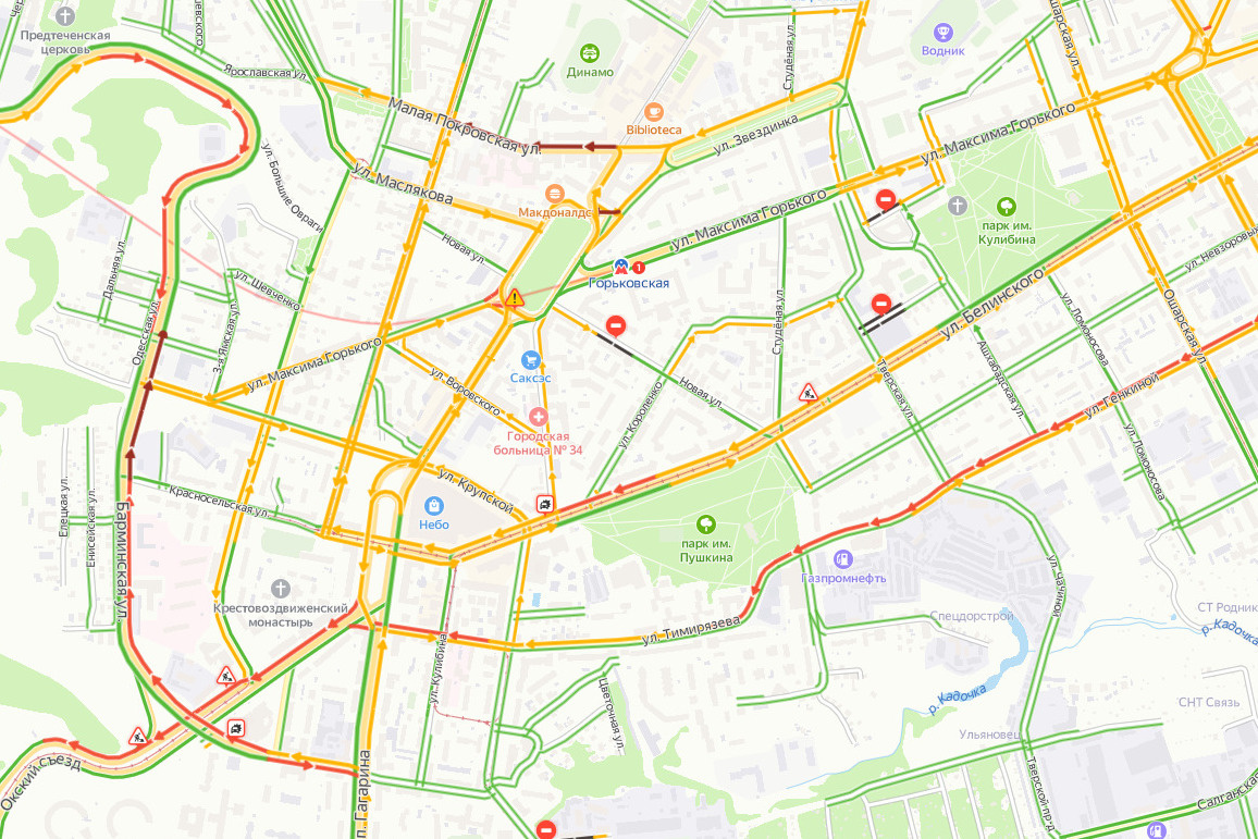 Пробки нижний новгород богородск сейчас онлайн карта смотреть