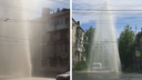 Гейзер высотой с пятиэтажный дом прорвался в центре Ярославля. Видео