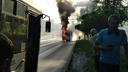 В Ростове на ходу сгорел пассажирский автобус
