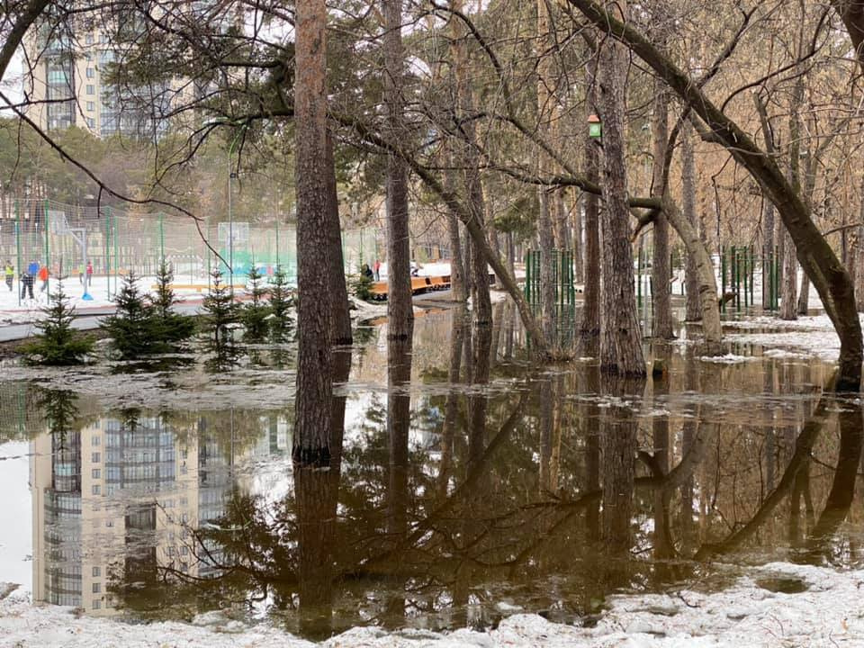 На газонах — вода На газонах — вода