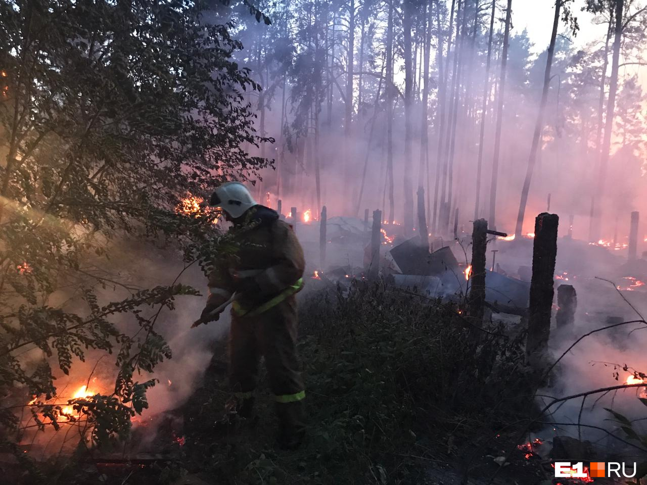 Пожар в лесу рядом с Косулино