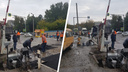 Новосибирцы встали в большую пробку на Матвеевке — там ремонтируют дорогу