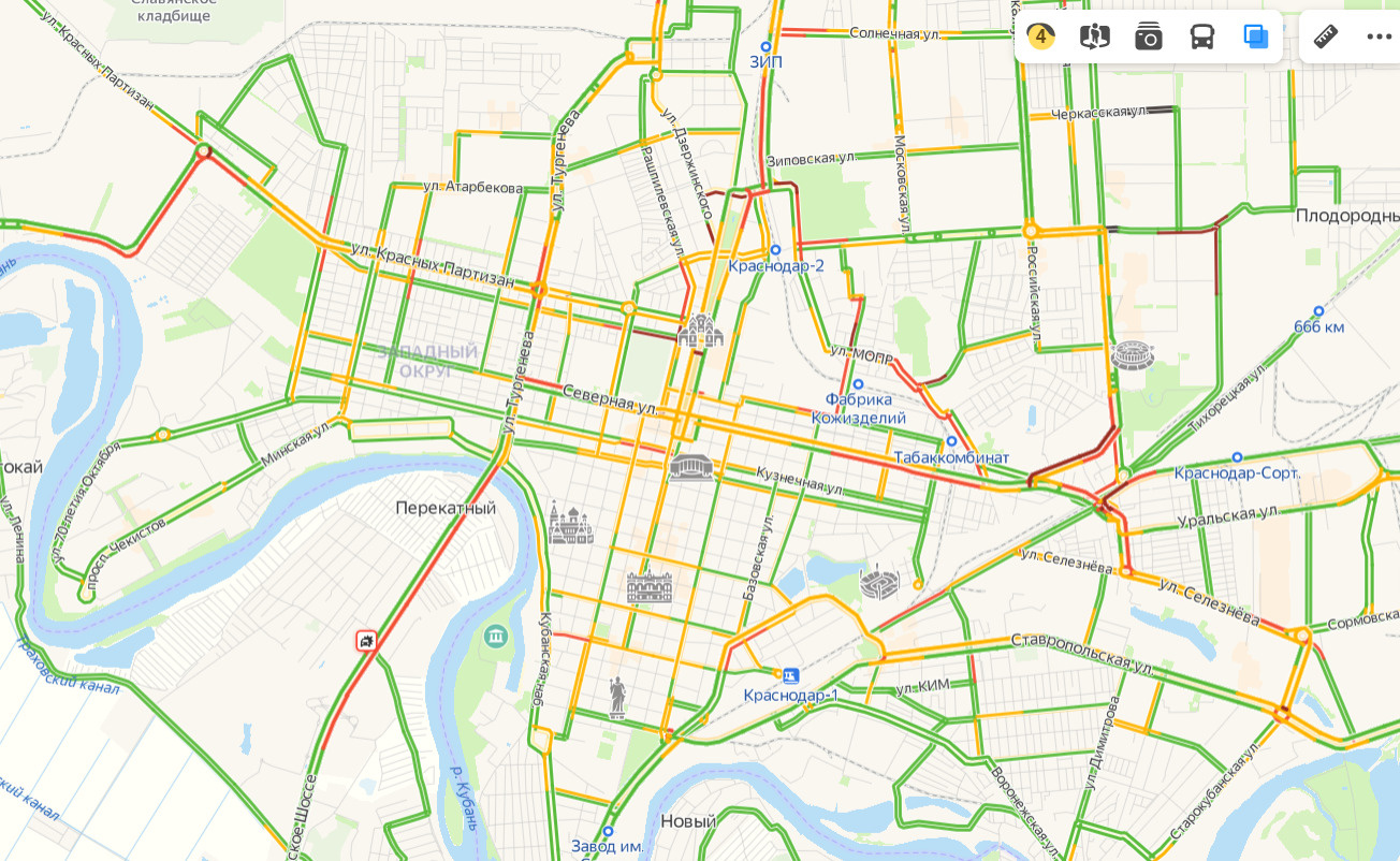 Краснодар тургеневский мост карта