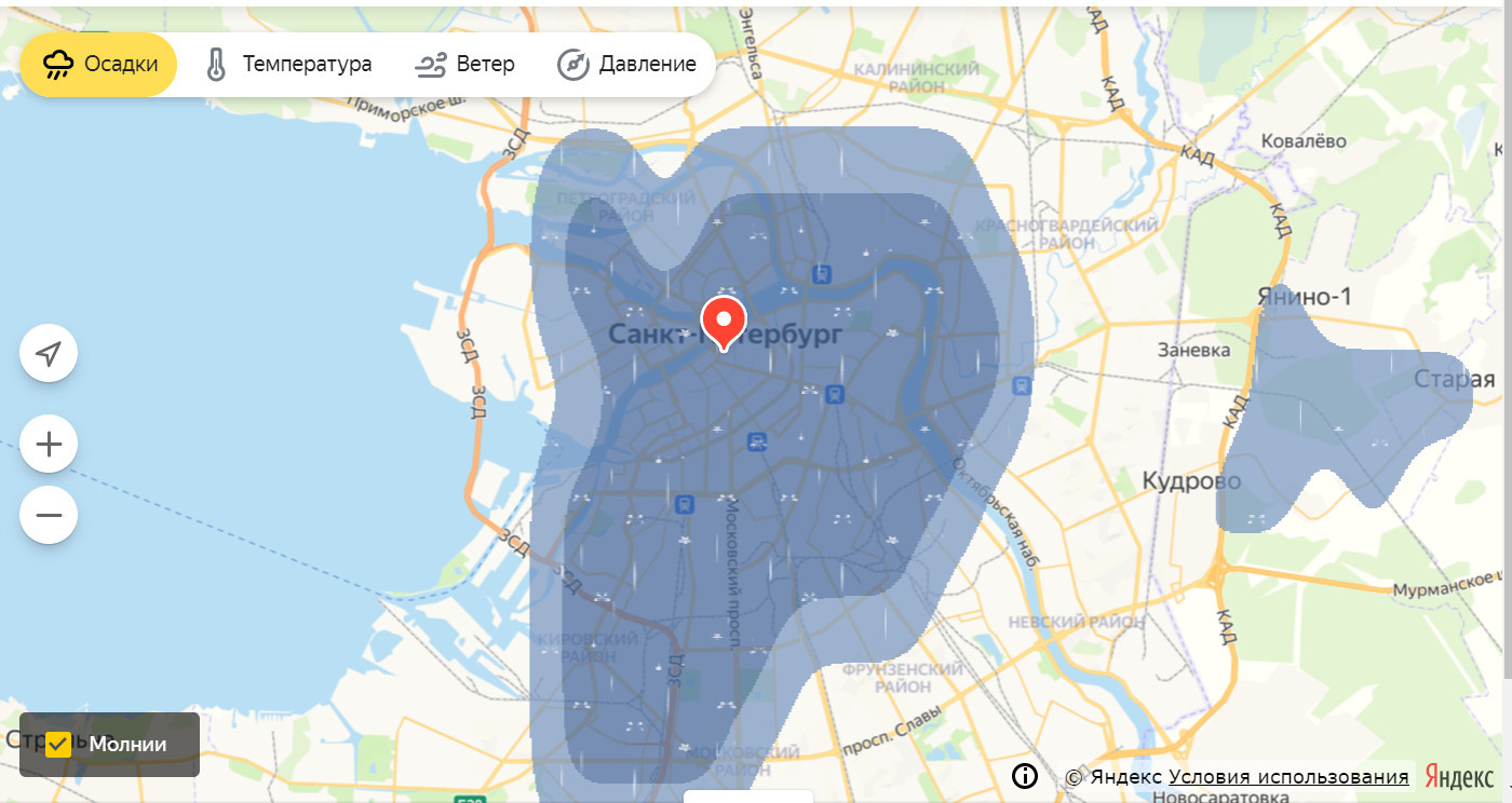 Скриншот с yandex.ru/pogoda/saint-petersburg