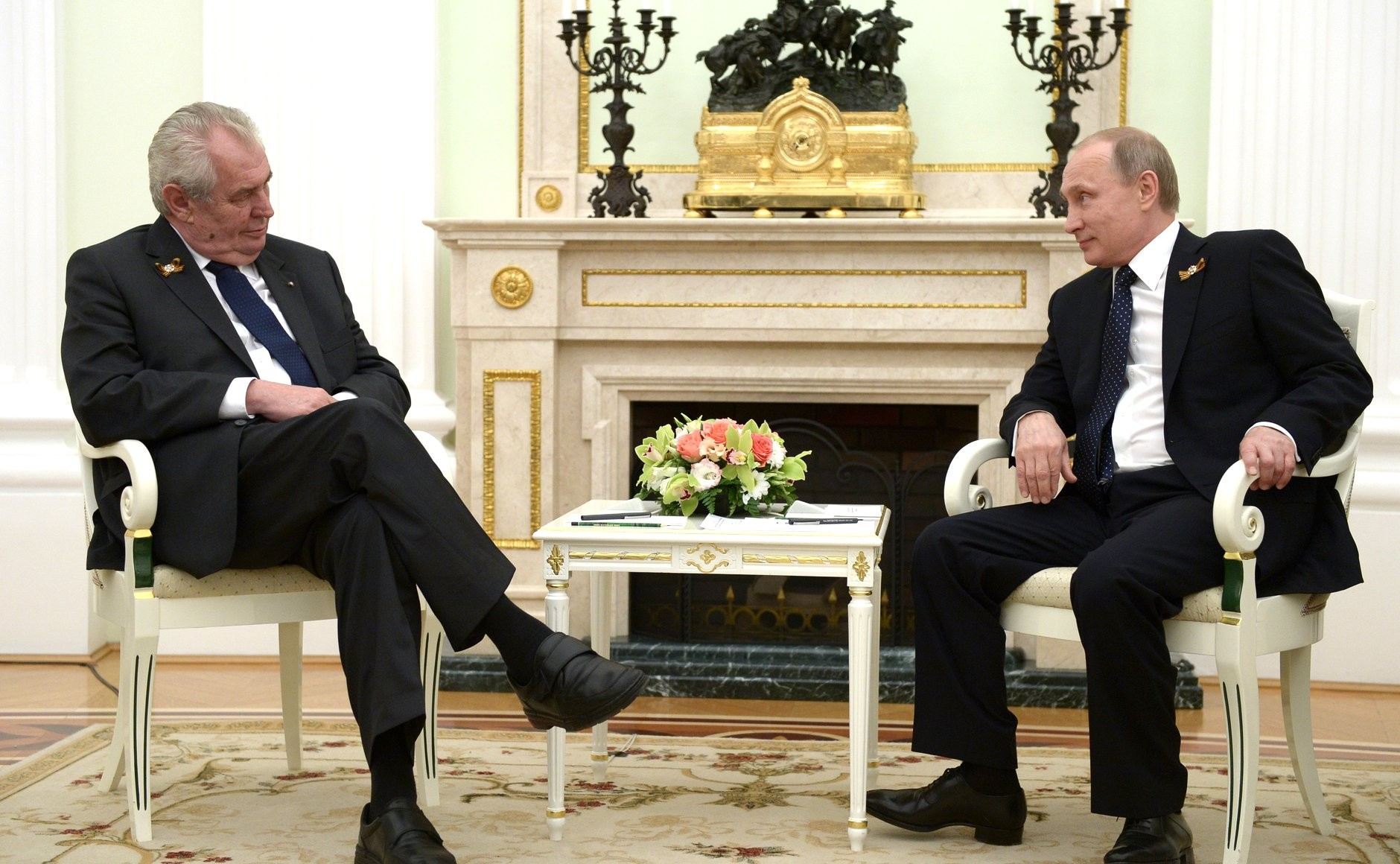 Президент Чехии Земан и Владимир Путин