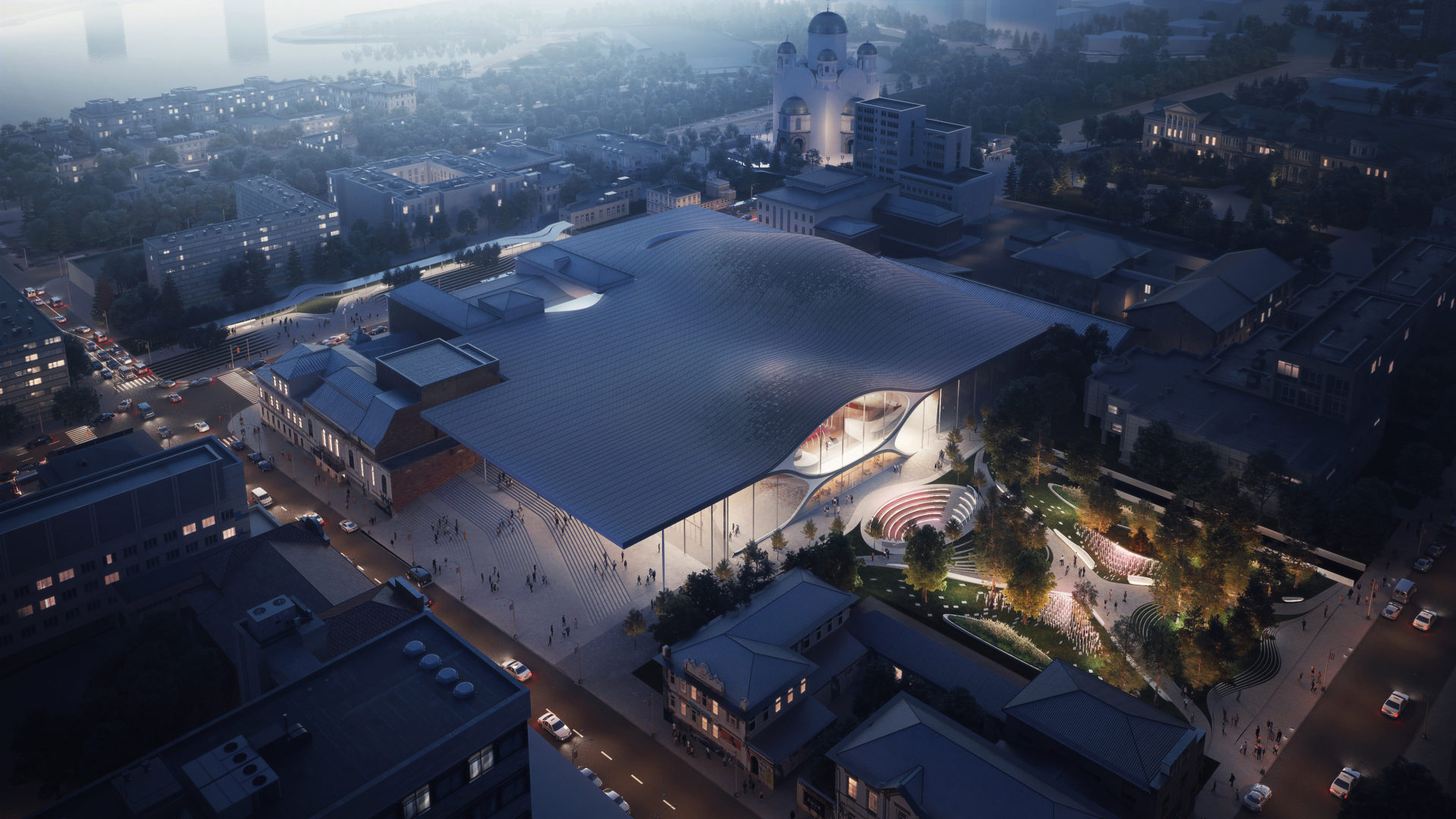 О проекте филармонии от бюро Zaha Hadid Architects стало известно в 2018 году