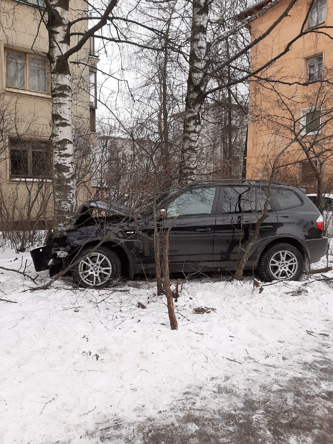 BMW обнял березу на улице Танкиста Хрустицкого, а Skoda Yeti въехал в  светофор на Дальневосточном проспекте 20 февраля 2021 г. - 20 февраля 2021  - ФОНТАНКА.ру