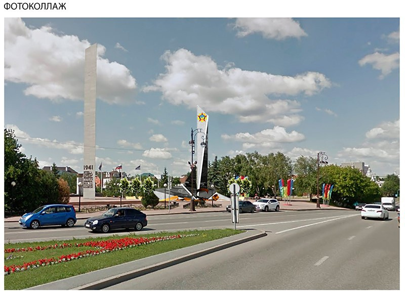 В своем предложении я разместил проект стелы на «Исторической» площади, напротив моста влюбленных.
