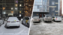 В Ленинском районе жители нового ЖК развернули войну против таксопарка на первом <nobr class="_">этаже —</nobr> им мешают чужие машины