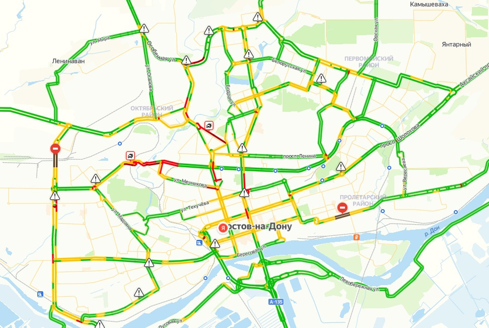 Карта ростова на дону пробки