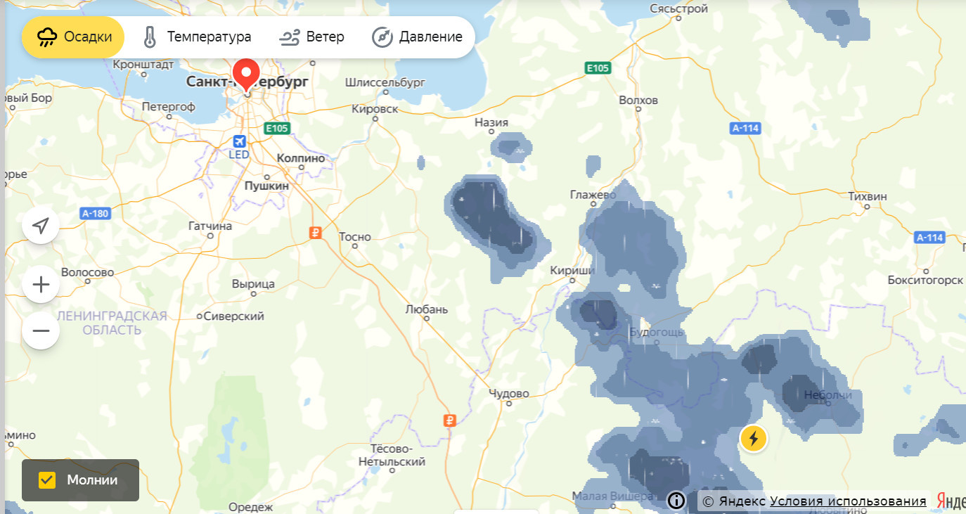 Карта осадков в юрьев польском и гроз