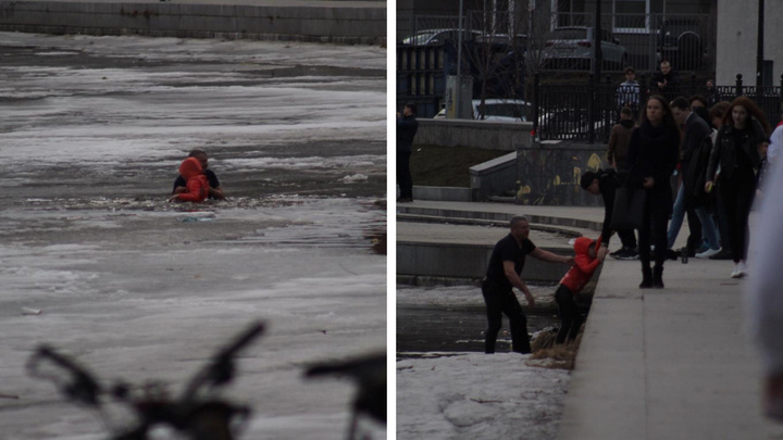 В Екатеринбурге очевидцы спасли девочку, которая провалилась под лед Городского пруда