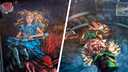 Художница нарисовала на гараже сибирячки героев сказки «Алиса в Стране чудес» — смотрим, что получилось