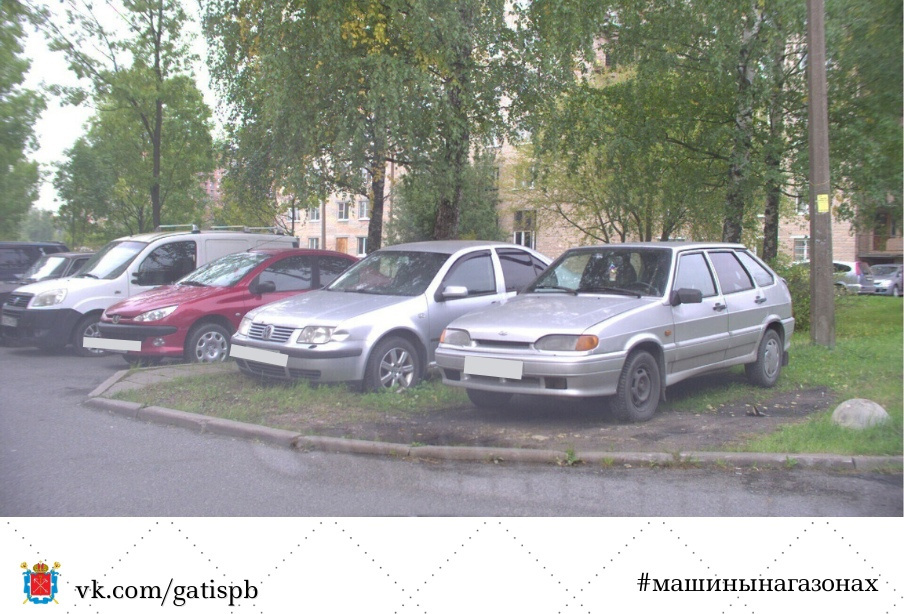 За парковку на газонах в Петербурге с июня вынесли штрафов более чем на 2 млн рублей