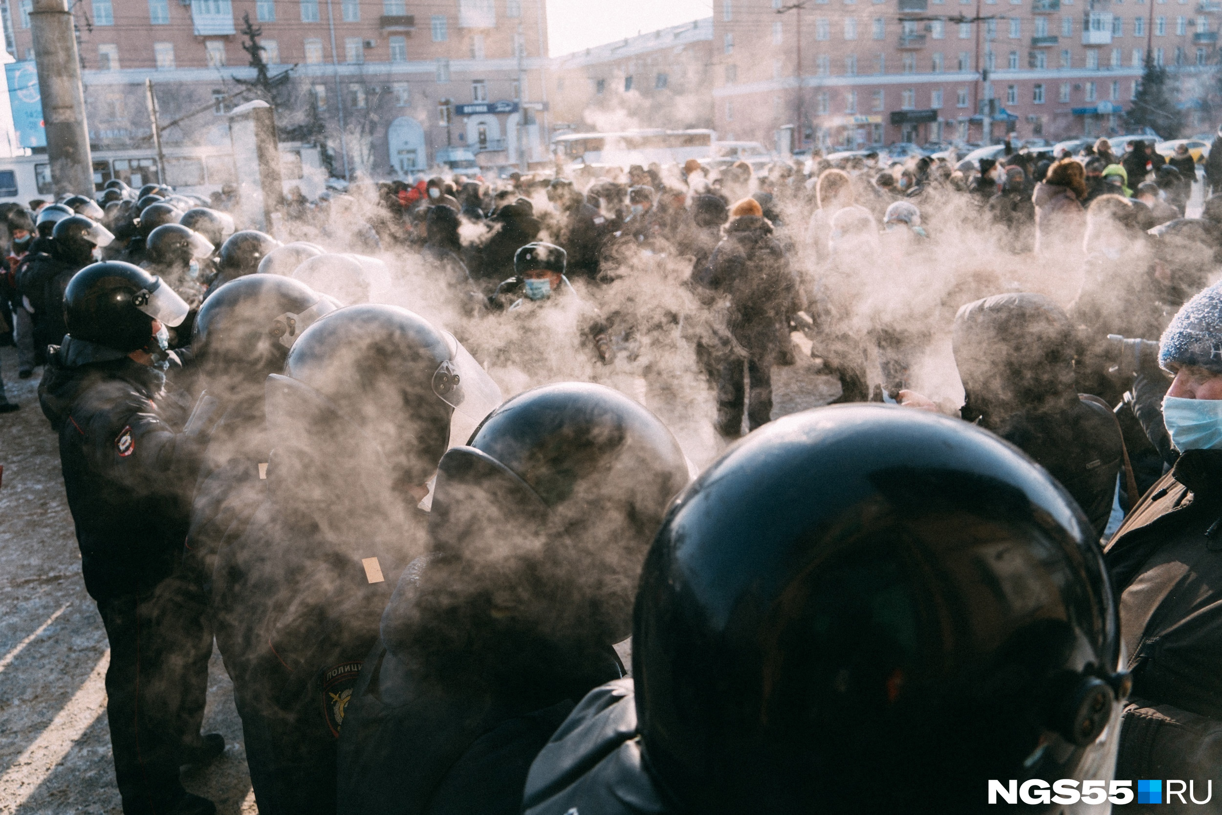 Первый митинг в поддержку арестованного Навального прошел во время тридцатиградусных морозов