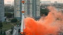 Самарцы подожгли дымовые шашки под ракетой-носителем «Союз» на проспекте Ленина