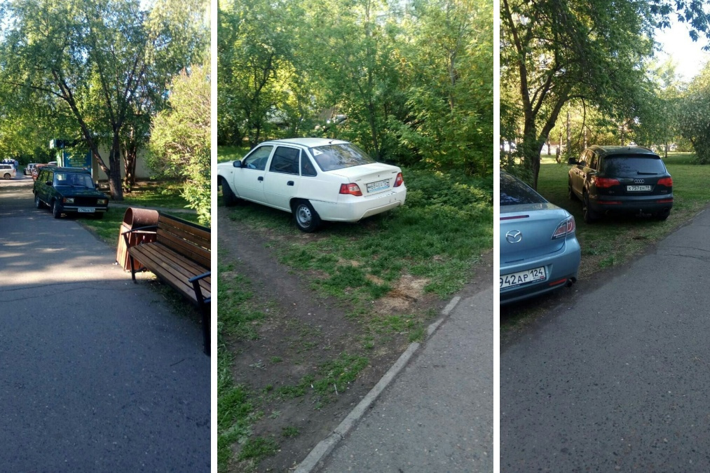 Часто из-за парковки машин газон превращается в грязное месиво без травы