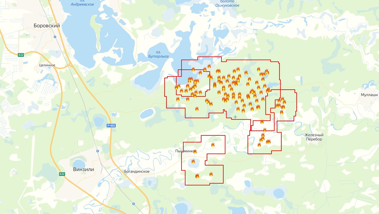 Карта действующих пожаров в тюменской области