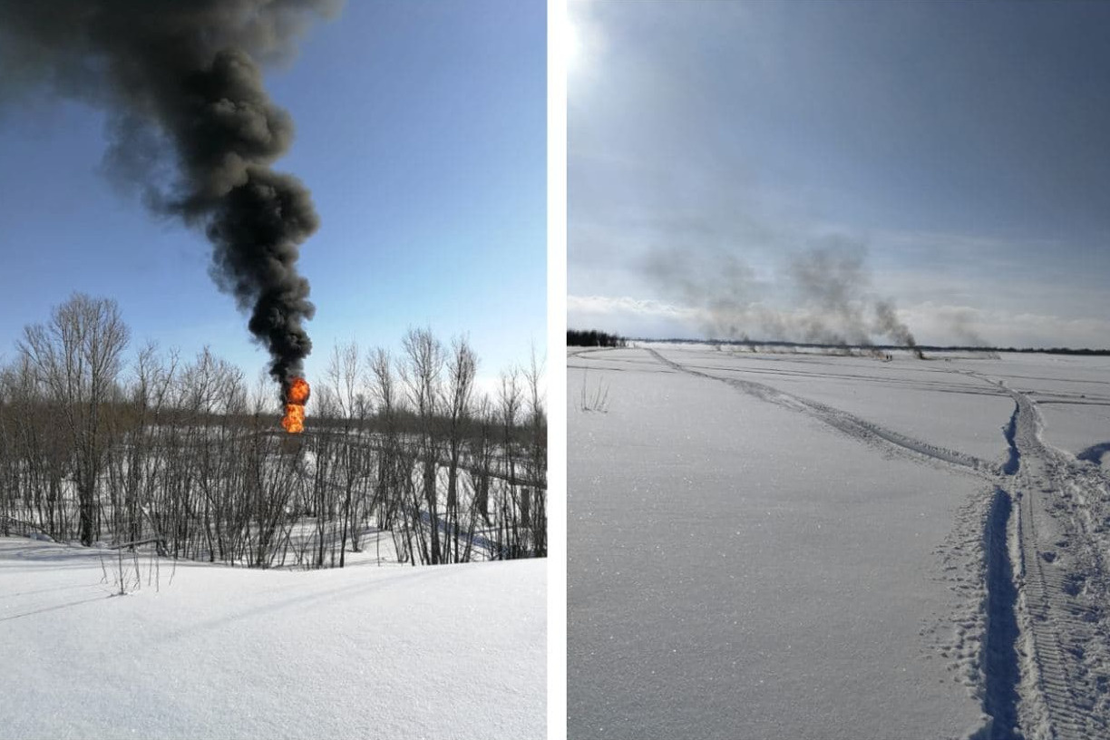 На гпз прорвало трубу