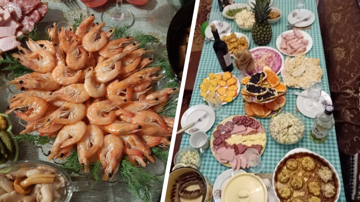 Шампанское, креветки, черная икра: ярославцы показали свои новогодние столы