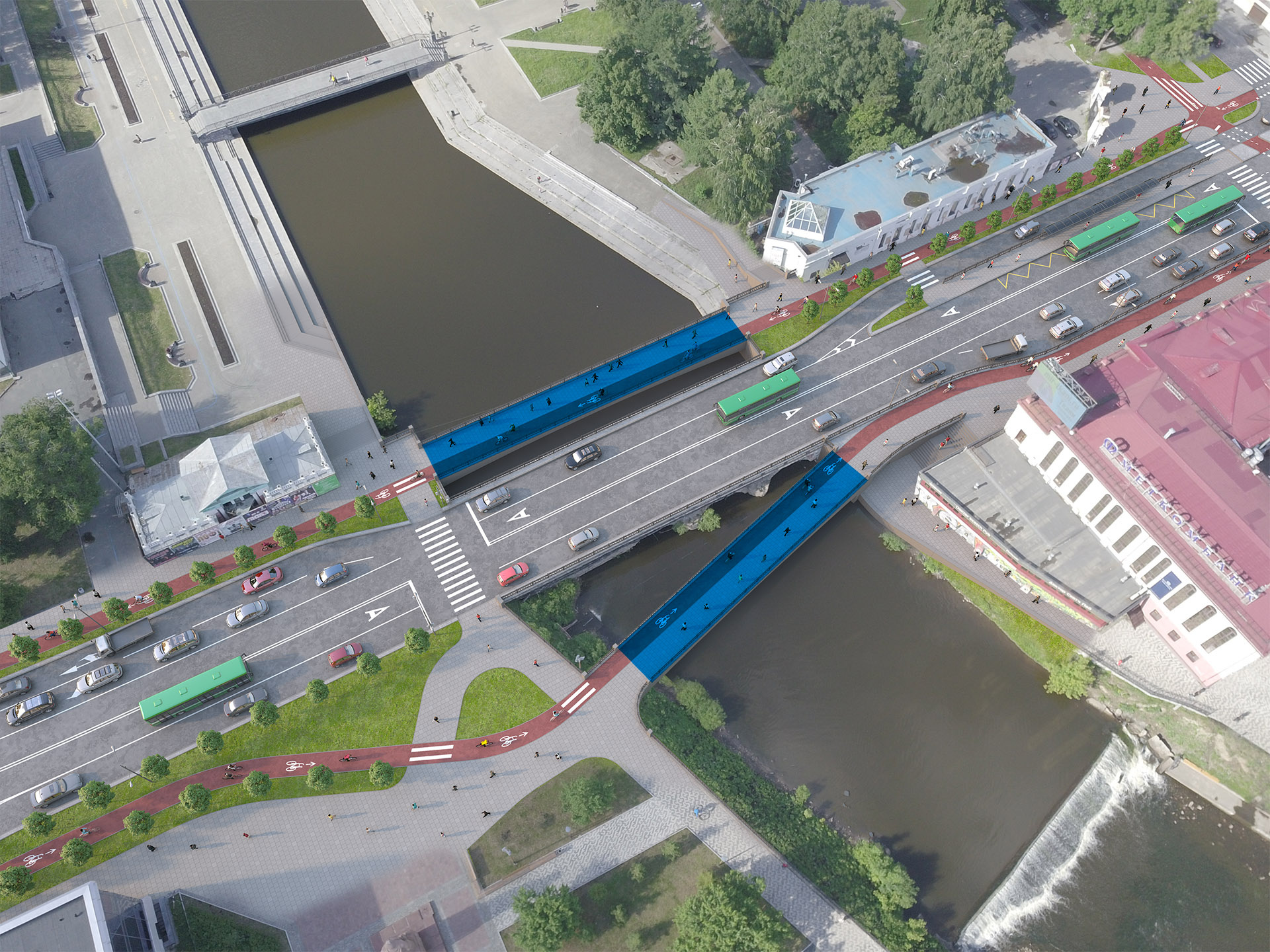 Два велопешеходных моста по обе стороны от Каменного моста будут оптимальным решением, считает урбанист Владимир Злоказов