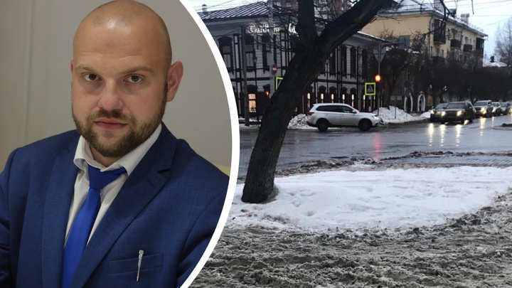 Склады снега, грязные тротуары и польза реагентов: глава горхозяйства Красноярска ответил за всё