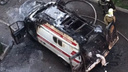В красноярской Ветлужанке сгорела машина скорой помощи