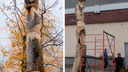 Из мертвых деревьев в центре Архангельска делают поморские скульптуры